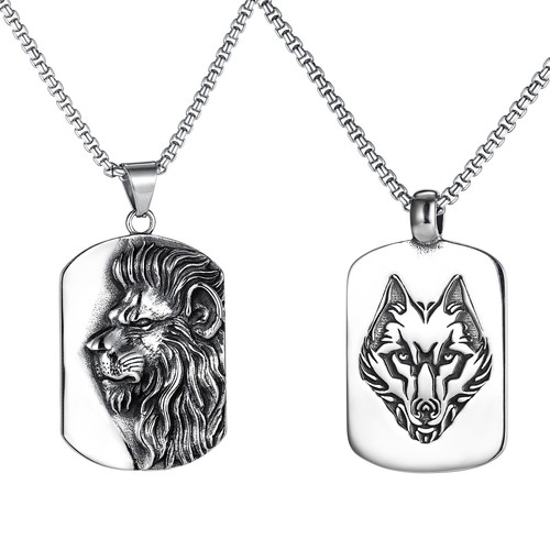 Collana uomo ciondolo lupo