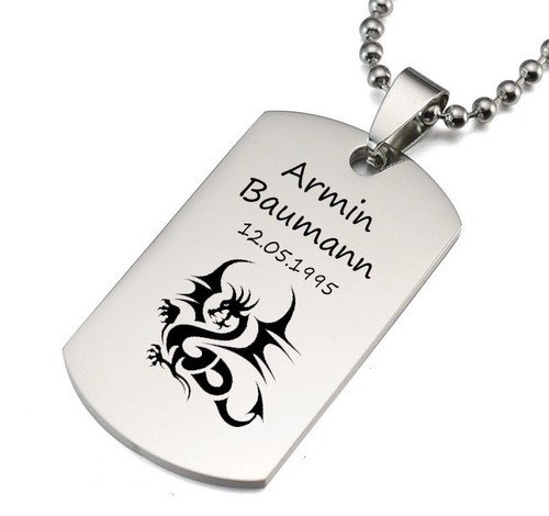 Dog tag con - id, catena