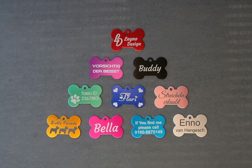 Marca per cani con - , incisione